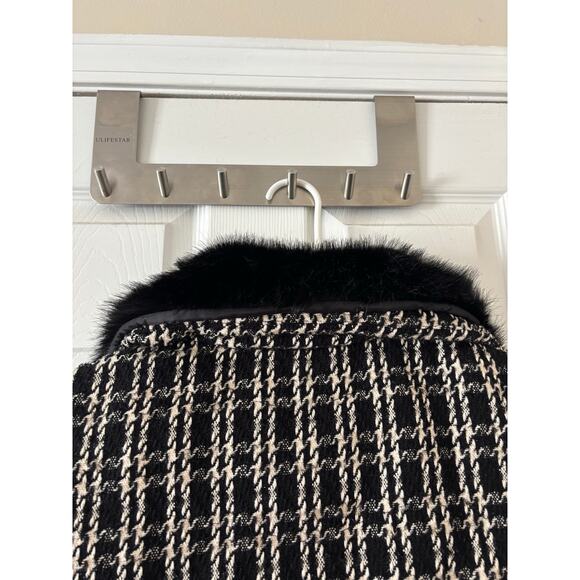 Talbots faux fur collar down puffer tweed vest sz large - Picture 12 of 13